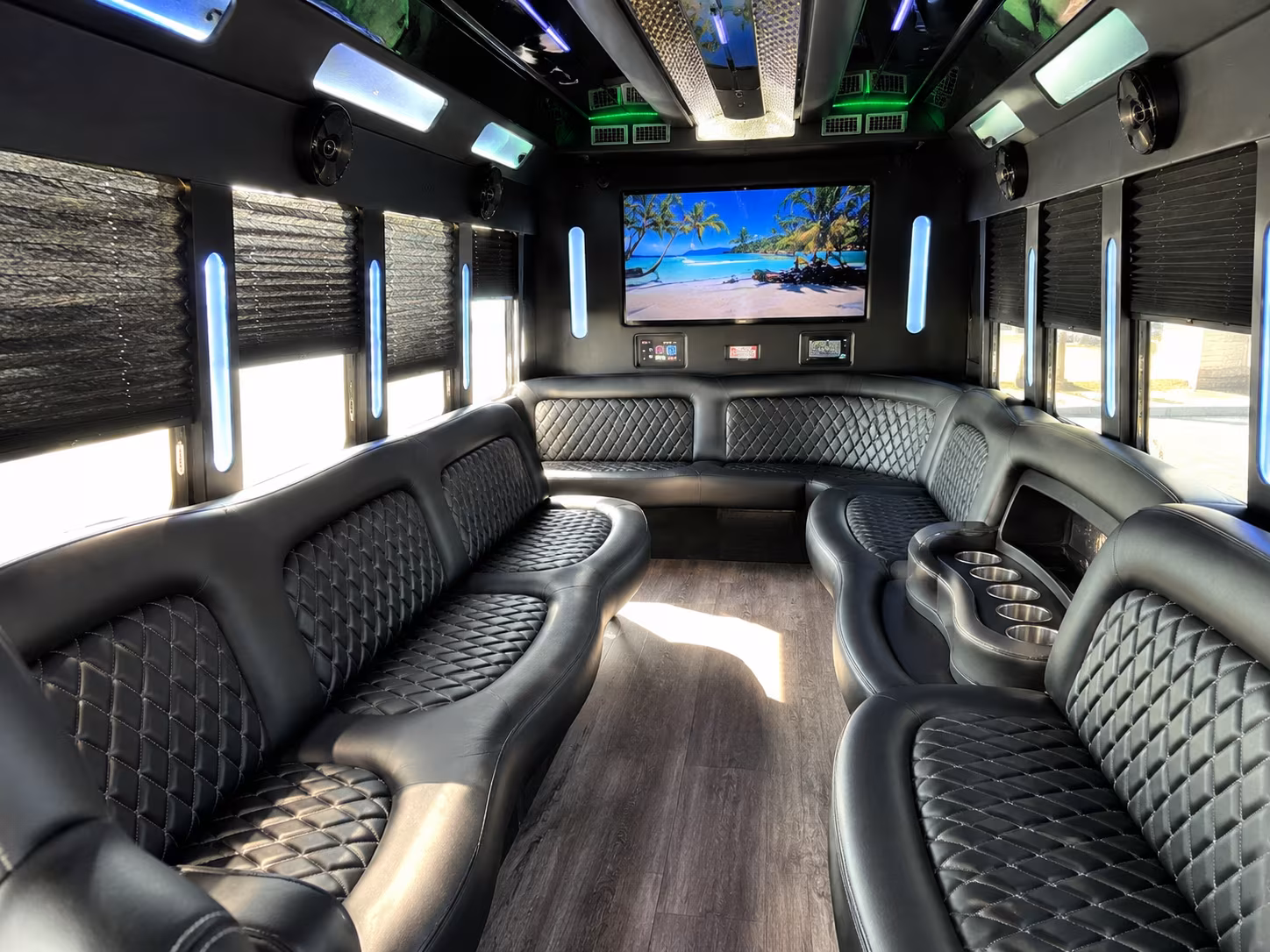 Boston Bachelor & Bachelorette Transportation party bus interior