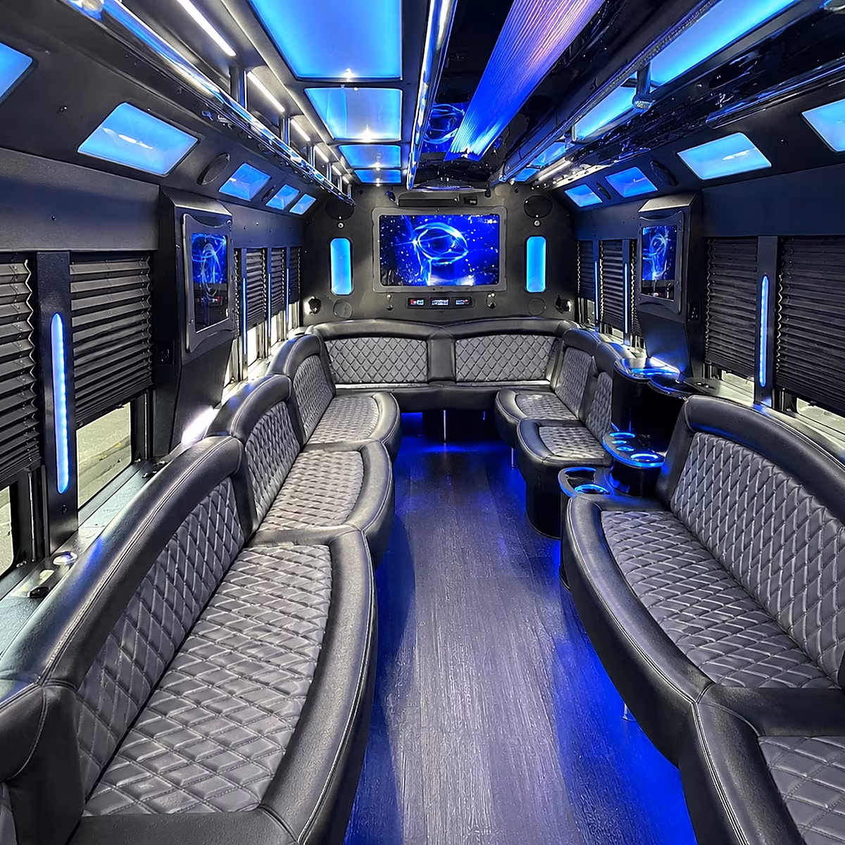 Boston Prom & Homecoming Transportation party bus interior
