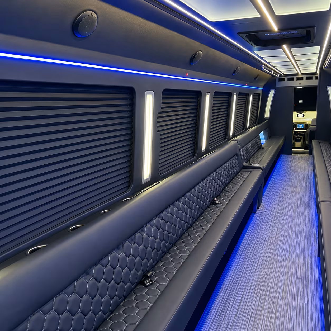 Boston Wedding Transportation party bus interior