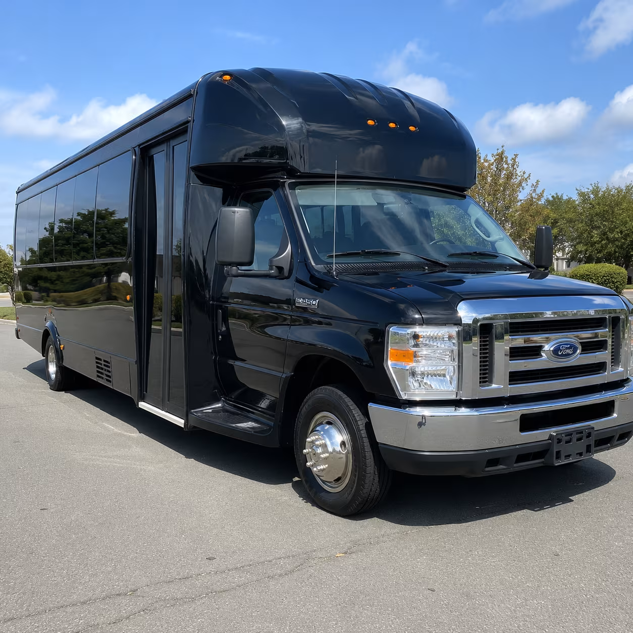 Interior of a party bus rental serving Boston