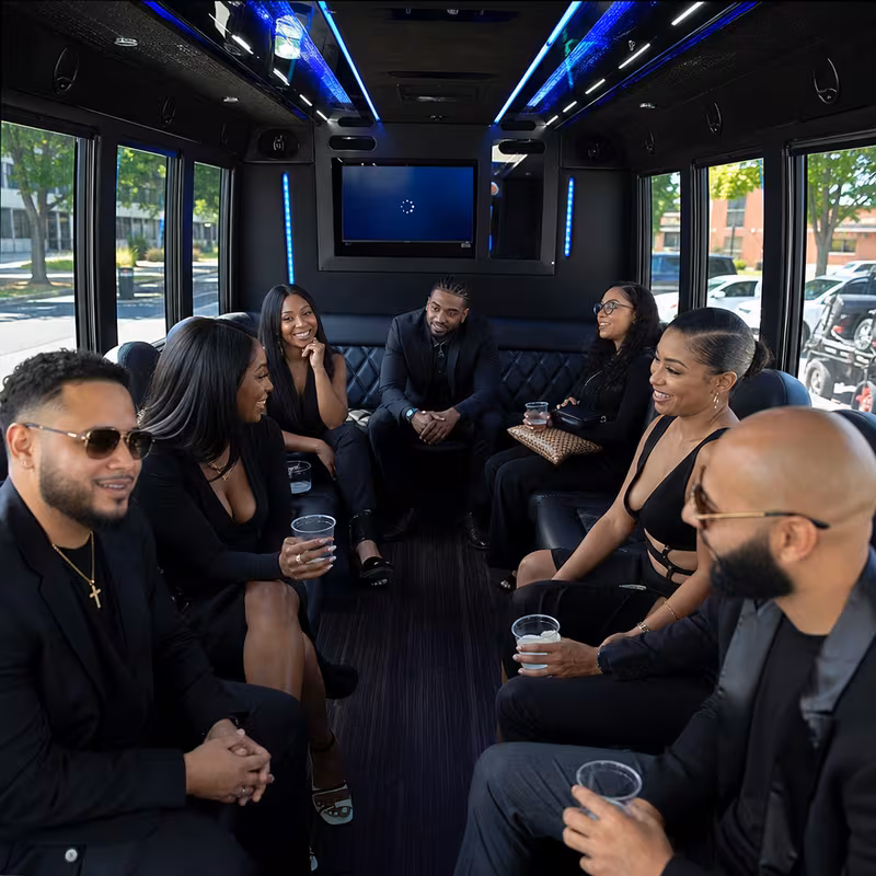 Black Mercedes Sprinter van staged for an Boston Private Event Transportation group